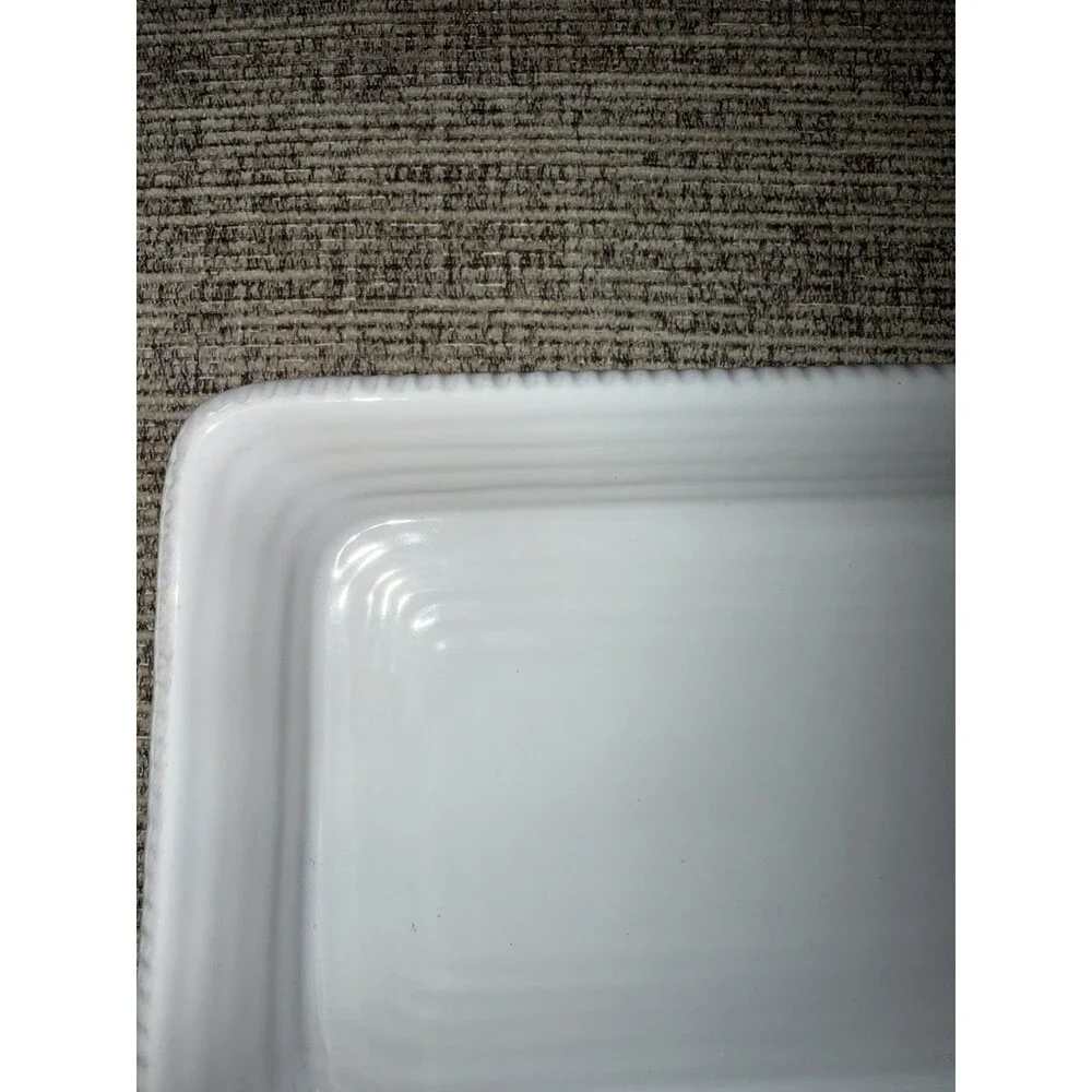 Pottery Barn Gabriella Stoneware Rectangle Serving Platter  White 15